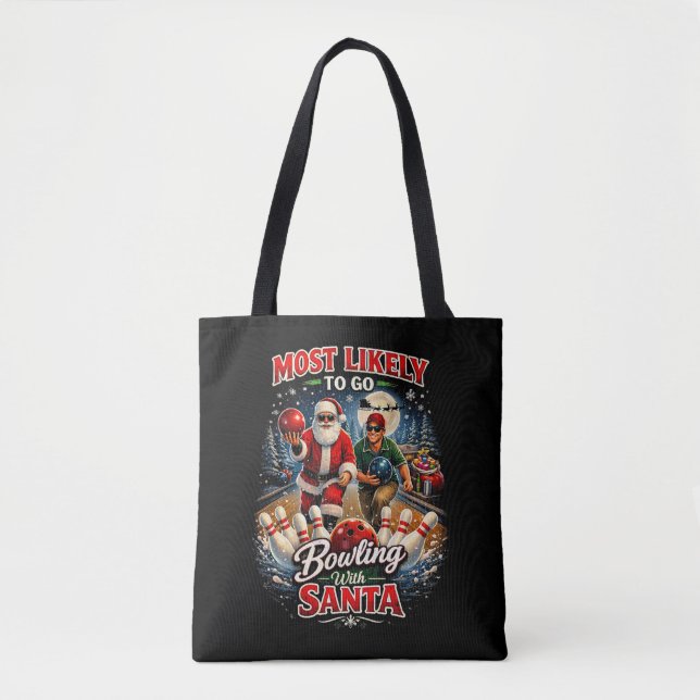 Bolsa Tote Boliche com Papai Noel (Frente)