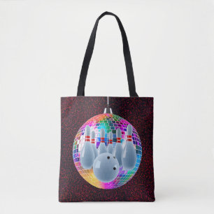 Bolsa Tote Boliche Neon Disco Ball Glitter