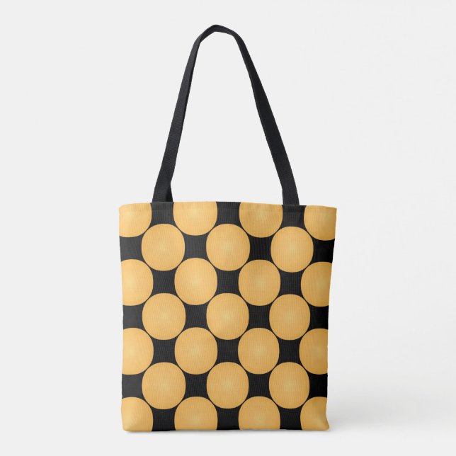 Bolsa Tote Bolinhas Amarelo Na moda moderno (Verso)