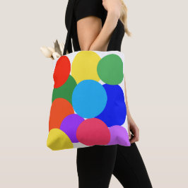 Bolsa Tote Bolinhas arco-íris