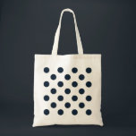 Bolsa Tote Bolinhas azuis marinhos escuras<br><div class="desc">Bolinhas azuis marinhos escuras sobre fundo branco</div>