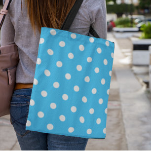 Bolsa Tote Bolinhas azul