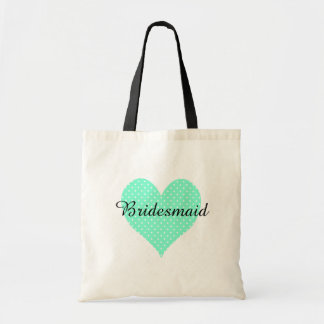 Bolsa Tote Bolinhas branca branca e branca, Bridesmaid Coraçã