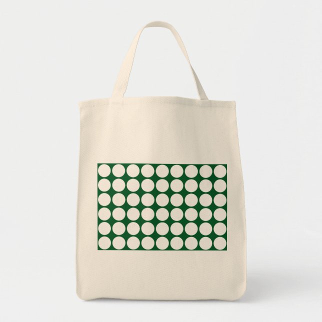 Bolsa Tote Bolinhas brancas em verde (Frente)