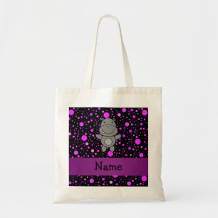 Bolsa Tote Bolinhas conhecidas personalizadas do roxo do