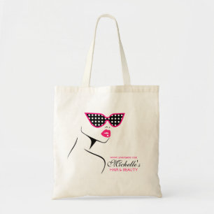 Bolsa Tote Bolinhas Cor-de-rosa preto Beleza dos óculos escur