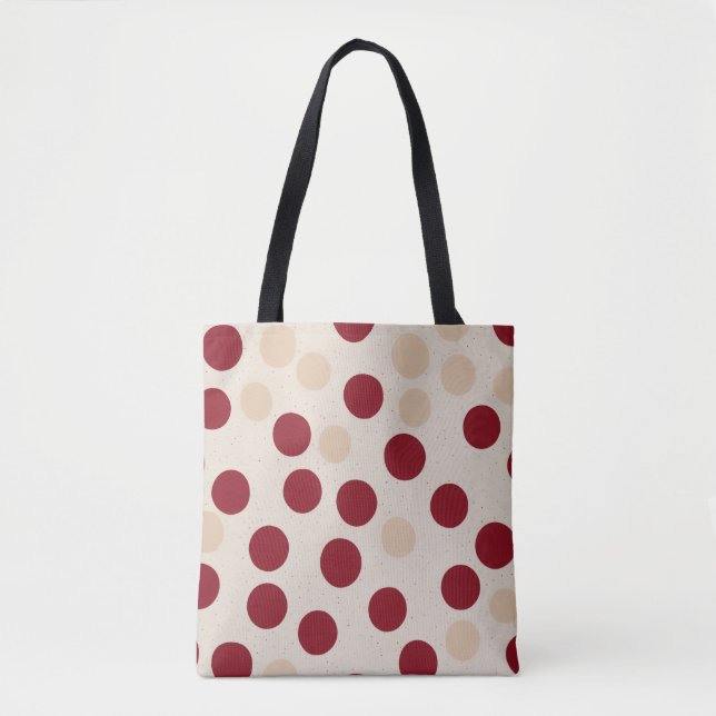 Bolsa Tote Bolinhas de Borgonha (Frente)