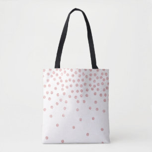 Bolsa Tote bolinhas de configuração de brilho dourado rosa