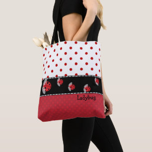 Bolsa Tote bolinhas e Damybugs por todo o Impressão