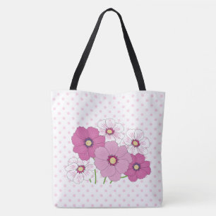 Bolsa Tote bolinhas e Flores