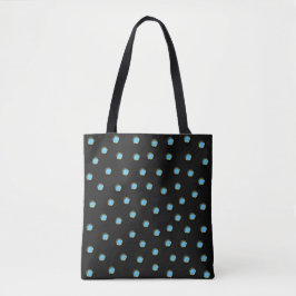 Bolsa Tote Bolinhas em Design Metálico Rejeitado Azul