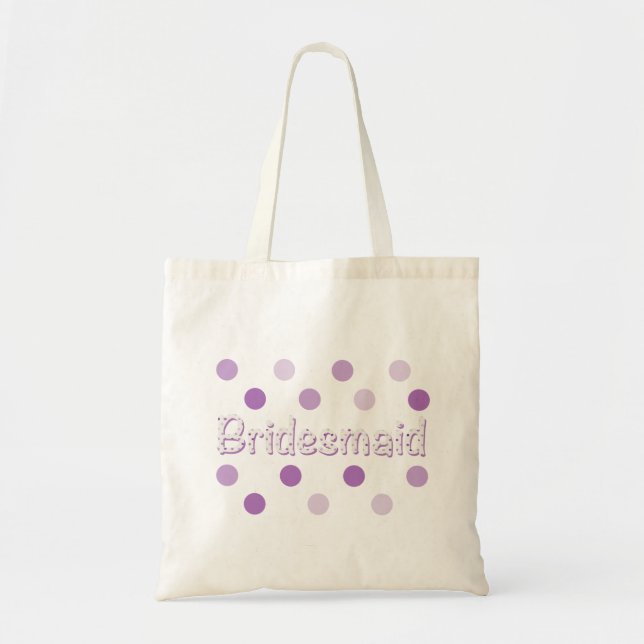 Bolsa Tote Bolinhas Roxo de Bridesmaid (Frente)