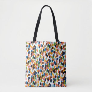 Bolsa Tote Bolinhas: Tinta Mão Multicolorida.