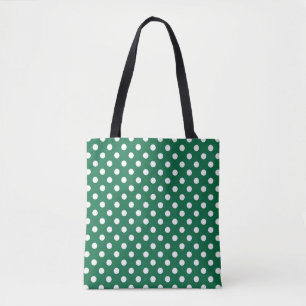 Bolsa Tote bolinhas verdes, brancas e verdes