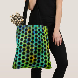Bolsa Tote Bolinhas verdes e pretas gerando formas, sombra