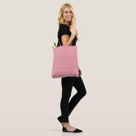 Bolsa Tote Bolinhas Verdes Geométricas Rosa