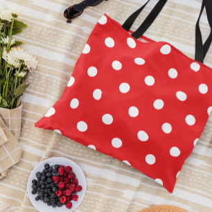 Bolsa Tote Bolinhas Vermelha