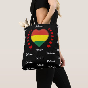 Bolsa Tote Bolívia Flag & Heart Bolivian Flag/sport