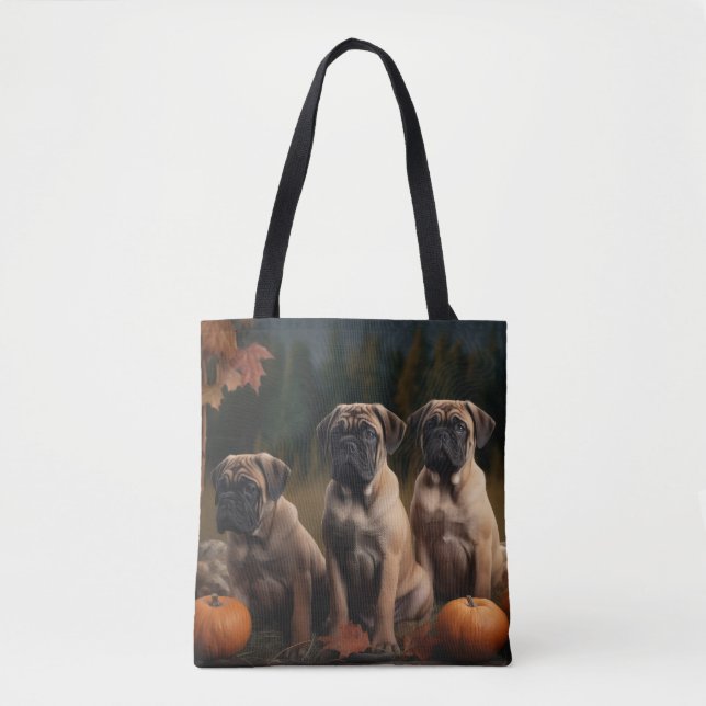Bolsa Tote Bolmastiff Puppy Autumn Delight Pumpkin (Frente)