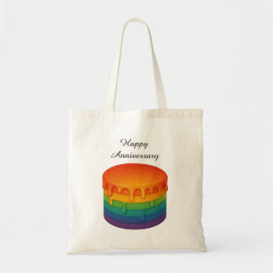 Bolsa Tote Bolo-Arco-Íris - Feliz Aniversário