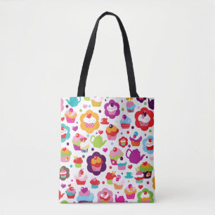 Bolsa Tote Bolo bonito do copo e pote do chá