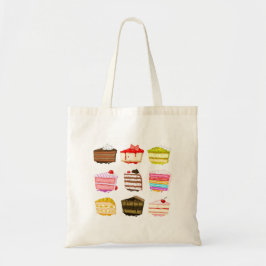 Bolsa Tote Bolo de aniversário de bolo bonito com creme color