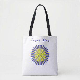 Bolsa Tote Bolsa- Estrela amarela dourada no centro de um cír