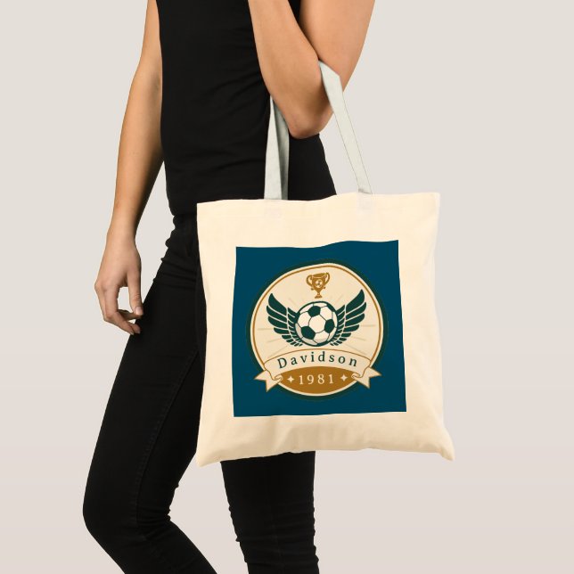 Bolsa Tote Bolsa- Futebol de futebol - Personalizado - Adicio (Frente (produto))