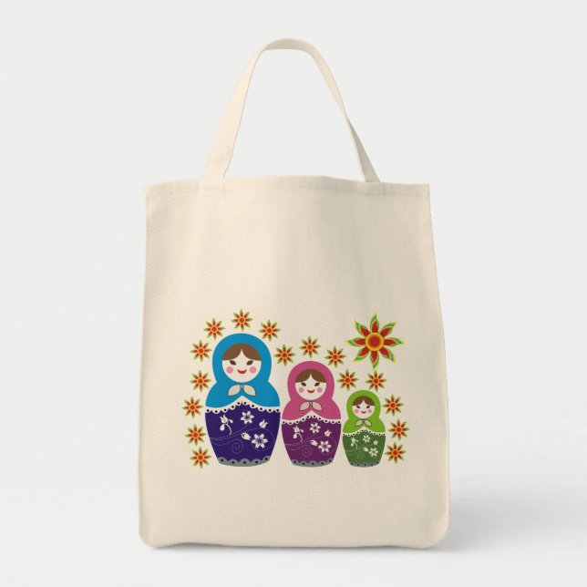 Bolsa Tote Bolsas de bonecas Matryoshka russas (Frente)