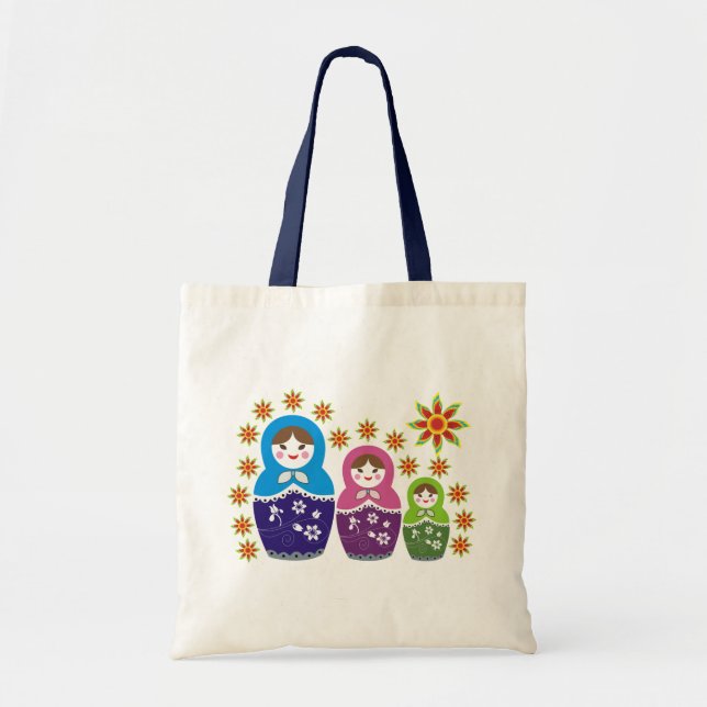 Bolsa Tote Bolsas de bonecas Matryoshka russas (Frente)
