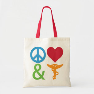 Bolsa Tote Bolsas de paz, amor e quiroprática