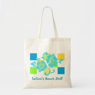 Bolsa Tote Bolsas de praia de Hibiscus do Quadro de Verificaç