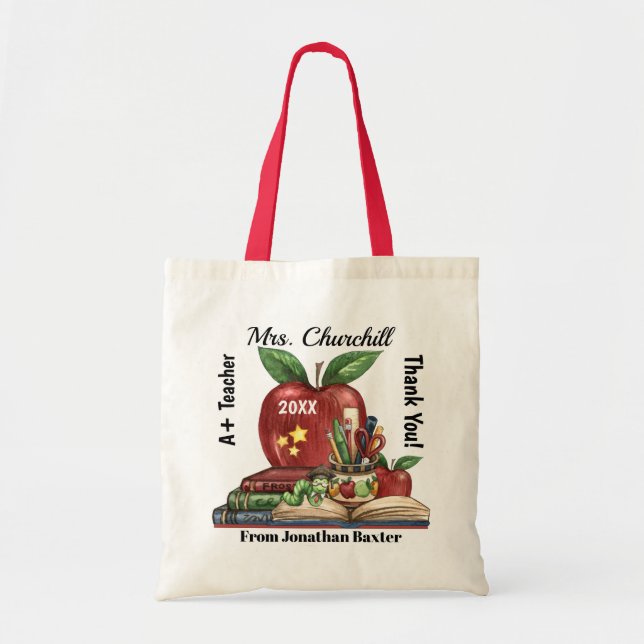 Bolsa Tote Bolsas de professores - Bookworm (Frente)