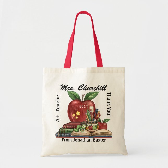 Bolsa Tote Bolsas de professores - Bookworm - SRF (Frente)