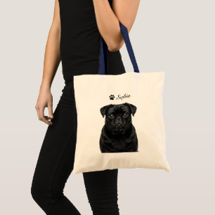Bolsa Tote Bolsas Personalizadas de Tote com Retrato de Pug P