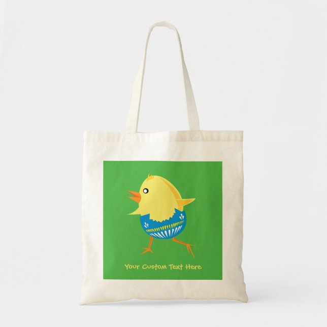 Bolsa Tote bolsas personalizadas do Pintinho páscoa (Frente)