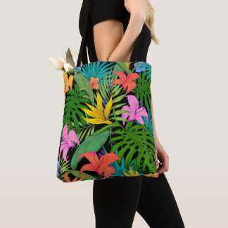 Bolsa Tote Bolso de Tela Hawai flores tropicales coloridas