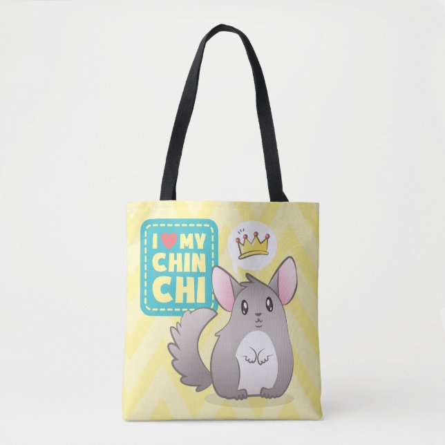 Bolsa Tote Bolso Reversible I Love my Chinchi (Frente)