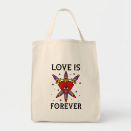 Bolsa Tote Bolso tatuaje neo tradicional love is forever