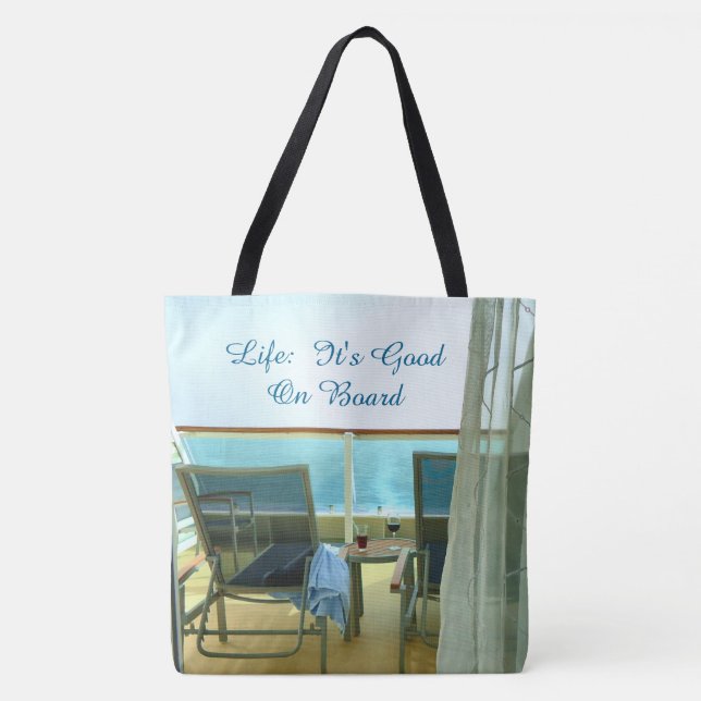 Bolsa Tote Bom a bordo de náutico feito sob encomenda (Frente)
