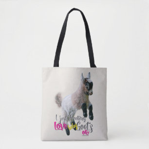 Bolsa Tote BOM AMOR  Apenas LOVE LOVE Baby Goats OK