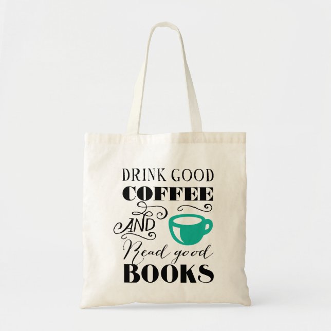 Bolsa Tote Bom café e livros (Frente)