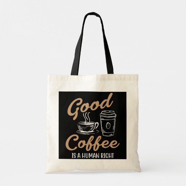 Bolsa Tote Bom café é um direito humano (Verso)