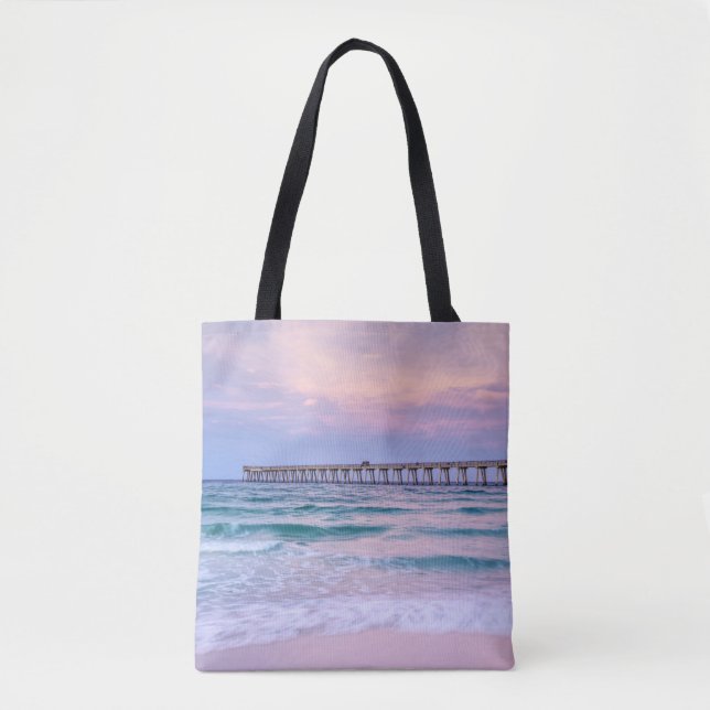 Bolsa Tote Bom dia Navarre Beach Pier (Frente)