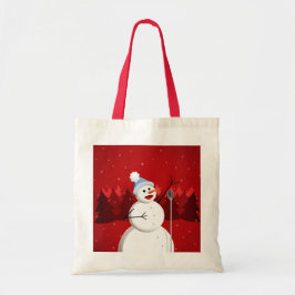 Bolsa Tote Bom E Feliz Cantando Snowman Natal