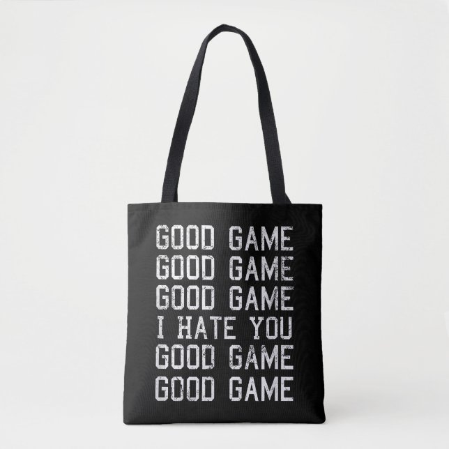 Bolsa Tote Bom Jogo Bom Jogo Eu Odeio Você Engraçado (Frente)