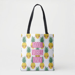 Bolsa Tote Bom Padrão de Verão de Abacaxi em Vibes