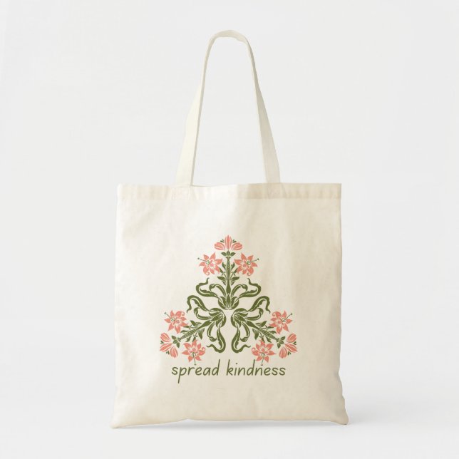 Bolsa Tote bondade de espalhamento flores cor-de-rosa inspira (Frente)
