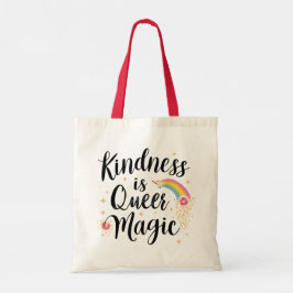 Bolsa Tote Bondade É Magia Queer Arco-Íris Citação LGBTQ+