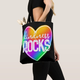 Bolsa Tote Bondade Enrola o Coração Arco-Íris